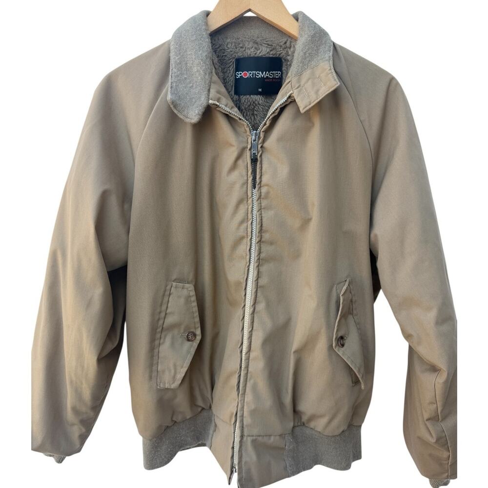 Sportsmaster Jacket Mens Medium Tan Fleece Lined Zip
